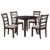 Coaster Fine Furniture 150340 Barton - 5 Piece Round Wood Dining Table Set - Dark Brown