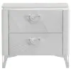 Coaster Fine Furniture 215792 Cassia - 2-Drawer Nightstand Bedside Table - White High Gloss