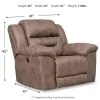 Ashley Furniture 3990598 Stoneland - Power Rocker Recliner - Light Brown
