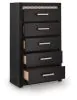 Ashley Furniture PCB2611-46 Brizmore - Five Drawer Chest - Black