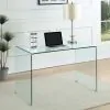CoasterEssence 801581 Ripley - Tempered Bent Glass Writing Desk Clear - Clear Glass