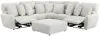 Jackson Furniture Industries 633/66/68/67/628-01 Majesty - 3 Piece Deep Seating Power Reclining Sectional With 1 Castered Cocktail Ottoman - White