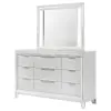 Coaster Fine Furniture 224963M Marmore - 9-Drawer Dresser And LED Mirror - White