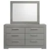 Coaster Fine Furniture 224973M Ives - 6-Drawer Dresser And Mirror - Gray High Gloss