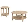 Coaster Fine Furniture 710288-S2 Fowler - 2 Piece Round Coffee And End Table Set - Natural