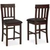 Ashley Furniture D596-124 Haddigan - Upholstered Barstool (Set of 2) - Dark Brown