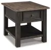 Ashley Furniture T736-3 Tyler Creek - Rectangular End Table - Grayish Brown / Black