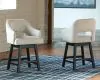 Ashley Furniture D380-724 Ashley Furniture D380-724 Tallenger - UPH Swivel Barstool (Set of 2) - Beige