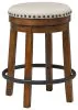 Ashley Furniture D546-124 Valebeck - UPH Swivel Stool  - Brown / Black