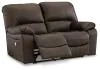 Ashley Furniture U4380874 Leesworth - Reclining Power Loveseat - Dark Brown