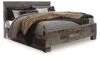 Ashley Furniture B200B44 Derekson - King Panel Bed With 2 Side Storage - Multi Gray