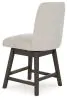 Ashley Furniture D984-124 Burkhaus - Upholstered Swivel Barstool (Set of 2) - Beige / Dark Brown