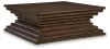 Ashley Furniture T821-8 Hannodream - Square Cocktail Table - Warm Brown