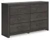Ashley Furniture PCB2108-31 Hollivern - Six Drawer Dresser - Dark Gray