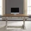 Liberty Furniture 652-HO107 Farmhouse Reimagined - Writing Desk - Antique White / Chestnut Tops