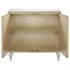 CoasterEssence 951851 Astilbe - 2-Door Mirrored Accent Cabinet - Silver And Champagne