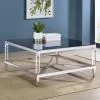 Coaster Fine Furniture 709728 Lindley - Square Tempered Mirror Acrylic Coffee Table - Chrome