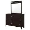 CoasterEveryday 202093M Carlton - 6-Drawer Dresser With Mirror - Cappuccino