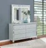 CoasterEssence 223213M Gunnison - 6-Drawer Dresser With Mirror - Silver Metallic