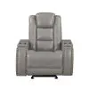 New Classic L3183A-13P2-LGY Breckenridge II - Glider Recliner With Power Headrest & Footrest - Light Gray