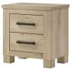 Coaster Fine Furniture 225102 Oakglen - 2-Drawer Nightstand Bedside Table - Weathered Oak