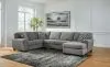 Benchcraft® 32402S2 Birkdale Court - 3-Piece Sectional With Raf Corner Chaise - Gray