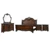 New Classic 00-2477-25N New Classic 00-2477-25N Bella Notte - 6/0 Western King 5 Piece Set (Padded Sleigh Bed, Dresser, Mirror, 2 Nightstands) - Cherry