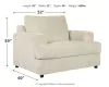 Ashley Furniture 9510423 Soletren - Chair and a Half - Stone