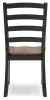 Ashley Furniture D634-01 Wildenauer - Dining Room Side Chair (Set of 2) - Brown / Black