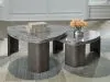 Ashley Furniture T600-0 Surmour - Stacked Cocktail Table - Gray / Brown