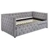 CoasterEssence 302161 Mockern - Upholstered Twin Daybed With Trundle - Gray