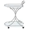 CoasterEveryday 910002 Elfman - 2-Tier Glass Shelf Metal Bar Cart - White And Chrome