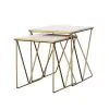 CoasterEssence 930075 Bette - 2 Piece Marble Top Nesting Table Set - White And Gold