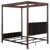 Coaster Fine Furniture 360331KE Zimmerlee - Metal Eastern King Canopy Bed - Rust Brown