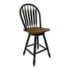 Liberty Furniture 186B-B100324 Liberty Furniture 186B-B100324 Carolina Crossing - Windsor Swivel Counter Chair - Black / Antique Honey