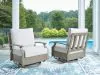 Ashley Furniture P701-821 Rainier Ranch - Swivel Glider Chair With Cushion - Brown / Beige