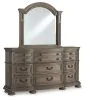 Ashley Furniture B944/31/36/46/58/56/97 Ardenfield - 6 Pc. - Dresser, Mirror, Chest, King Upholstered Sleigh Bed - Light Brown