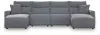 Ashley Furniture 65906S11 Ashley Furniture 65906S11 Modmax II - 4-Piece Power Reclining Sectional With Double Chaise - Salt And Pepper
