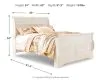 Ashley Furniture B267B29 Willowton - Queen Sleigh Bed - Whitewash