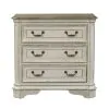 Liberty Furniture 244-BR64 Magnolia Manor - 3 Drawer Bedside Chest With Charging Station - Antique White