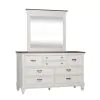 Liberty Furniture 417-BR-DM Allyson Park - Dresser & Mirror (8 Drawer Dresser) - Wirebrushed White / Charcoal