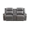 New Classic U2506-25-GRY Enzo - Console Loveseat With Dual Recliners - Gray