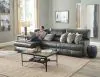 Jackson Furniture Industries 43/62/64/67-28 Jackson Furniture Industries 43/62/64/67-28 Como - 3 Piece Italian Leather Match Manual Reclining Sofa / Chaise With 1 Reclining Seat And LSF Chaise - Steel
