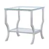 CoasterEssence 720337 Saide - Square Glass Top Side End Table - Chrome