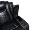 New Classic U1769V-25-BLK Orion II - Console Loveseat With Dual Recliners - Black
