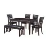 New Classic 40-1701E-D4CB New Classic 40-1701E-D4CB Gia - 6 Piece Dining Table & 4 Chairs & Bench - Ebony