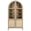 Coaster Fine Furniture 109386 Kailani - 4-Door Cane Dining Vitrine Display Cabinet - Beige Oak