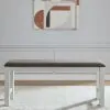 Liberty Furniture 182-B900124 Brook Bay - Upholstered Counter Bench - Textured White / Carbon Gray