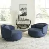 Liberty Furniture 708-ACH15-N Haley - Upholstered Swivel Cuddler Chair - Midnight