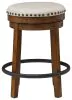 Ashley Furniture D546-124 Valebeck - UPH Swivel Stool  - Brown / Black